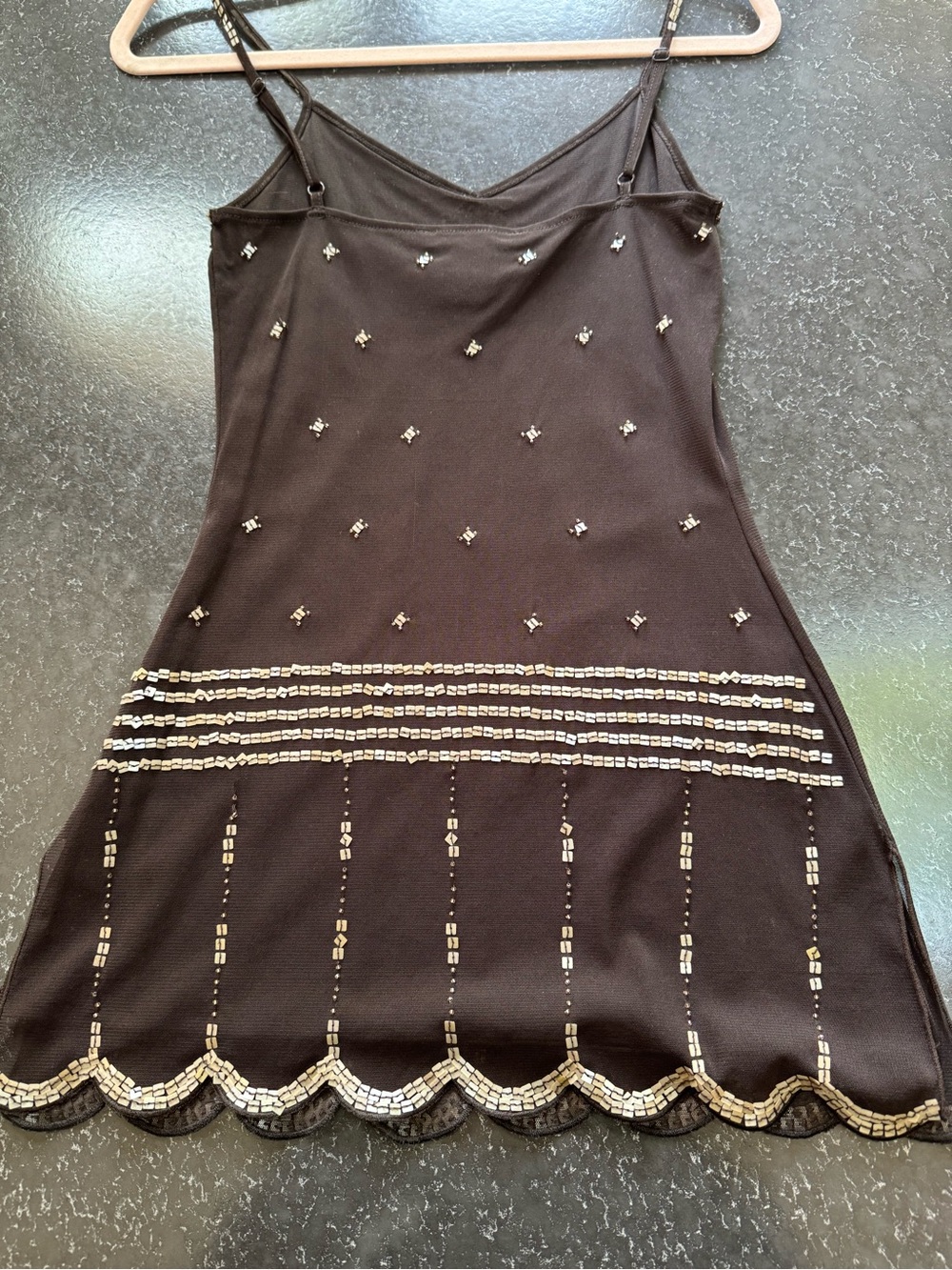 Vintage Arden B Dark Brown Beaded Camisole with Adjustable Straps - Picture 5 of 9